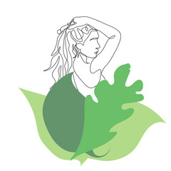 Surreal Faces Continuous line, drawing of set faces and hairstyle, fashion concept, woman beauty minimalist, vector illustration pretty sexy. Contemporary portrait