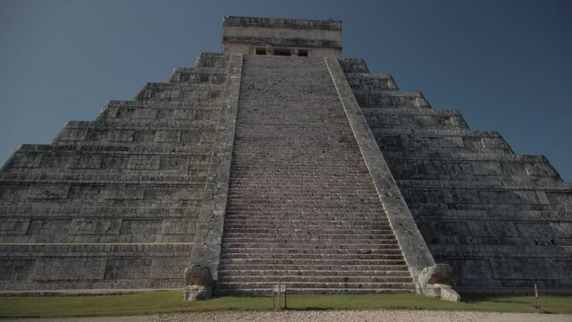 Chichen Itza pyramid ruins in historical park in Yucatan Mexico.