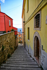 A narrow street in Contursi, an old town in the province of Salerno, Italy.
