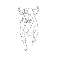 bull, cow, animal, cartoon, vector, illustration,