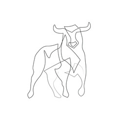 bull, cow, animal, cartoon, vector, illustration,