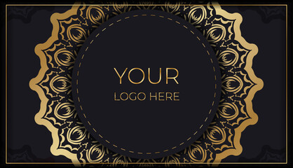 Baner in black with a vintage gold pattern and space for your text