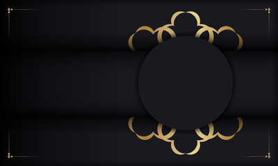 Baner in black with gold luxury ornament