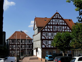 Marktplatz und Rathaus in Wetter, Hessen