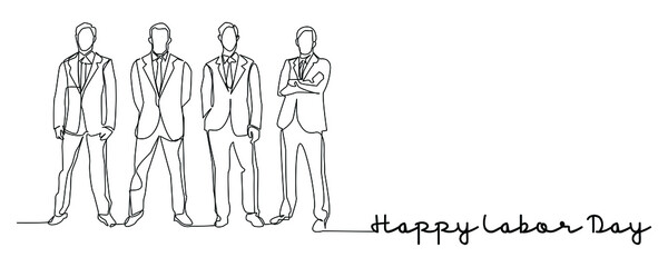 continuous line drawing of a business presentation during a team meeting, working concept vector illustration.