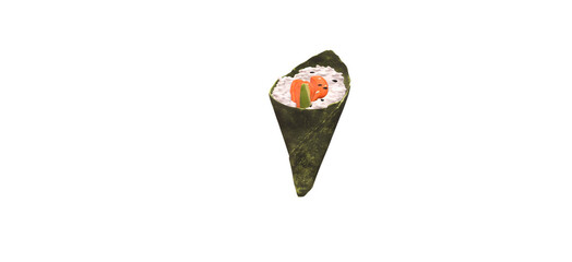 3d illustration of te maki-hand roll  isolated on white background
