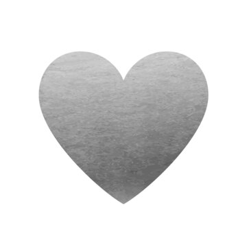 Silver Heart Icon - Vector Symbol
