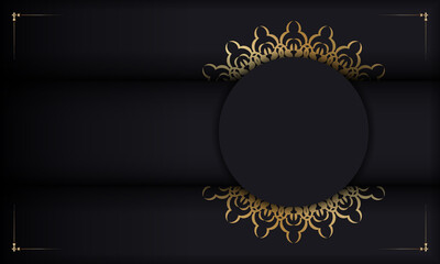 Black background with golden greek ornament