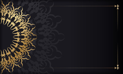 Black background with golden greek pattern