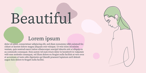 Surreal Faces Continuous line, drawing of set faces and hairstyle, fashion concept, woman beauty minimalist, vector illustration pretty sexy. Contemporary portrait