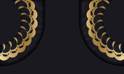 Black background with golden vintage pattern