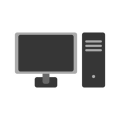 Vector PC personal computer, black and white