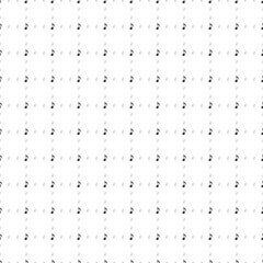 Square seamless background pattern from geometric shapes are different sizes and opacity. The pattern is evenly filled with small black musical note symbols. Vector illustration on white background