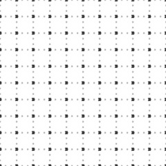 Square seamless background pattern from geometric shapes are different sizes and opacity. The pattern is evenly filled with small black discussion symbols. Vector illustration on white background