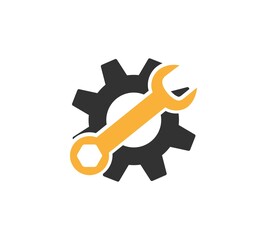 Setting and wrench icon. Maintenance icon vector