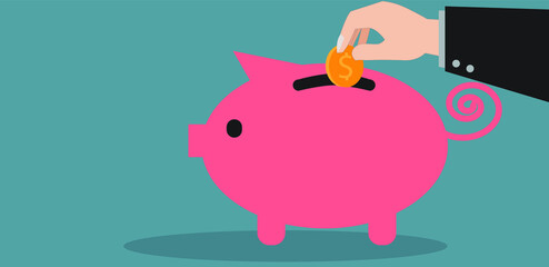 2d illustration money saving concept
