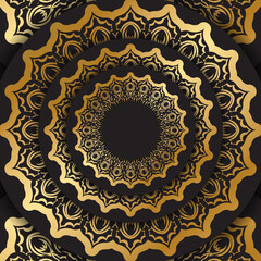 Black banner with luxurious gold ornament and space for logo or text