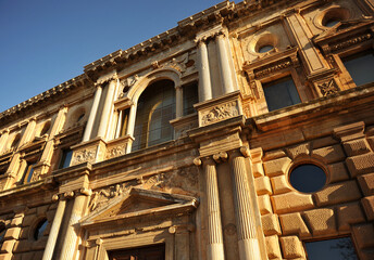 Palace of Emperor Charles V located within the grounds of the Alhambra in Granada, Andalusia, Spain. UNESCO World Heritage Site