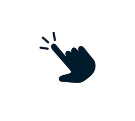 Clicking finger icon, hand pointer on white background vector