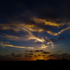 sunset over the city