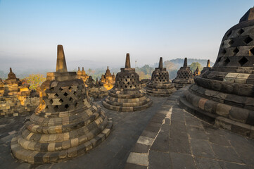 Borobudur, or Barabudur is a 9th-century Mahayana Buddhist temple in Central Java
