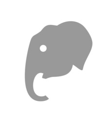 Flat elephant face icon