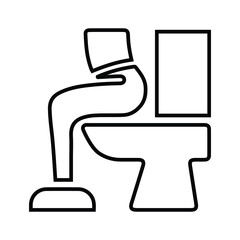 Bowel, diarrhea, irritable line icon. Outline vector.