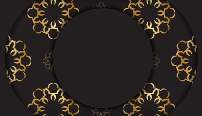 Black card with gold mandala pattern