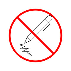 Forbidden to draw with a pen sign. eps ten