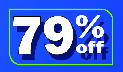 Sale tag 79 percent off - blue - for promotion offers and discounts
