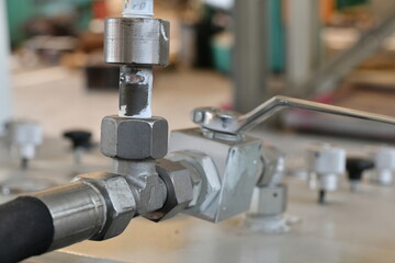 Hydraulic pressure switch valve at the oil station.