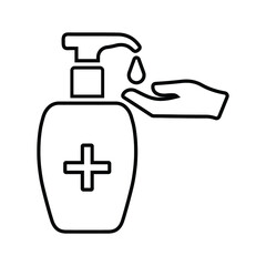 Coronavirus, sanitizer line icon. Outline vector.