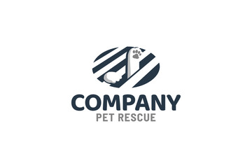 pet rescue logo for any business especially for pet lover, pet rescue, charity, veterinary, shop, stc.