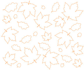 Autumn leaves silhouette, autumn background banner, vector minimalism illustration