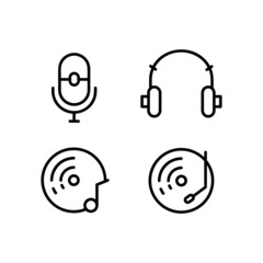 Music line icon design collection isolated
