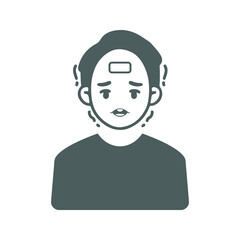Fever, high, sick icon. Gray vector graphics.