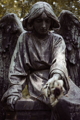 statue of angel at the cemetery