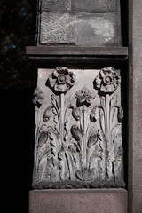 detail of a wall at the cemetery
