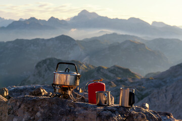Morning tea high in the mountains