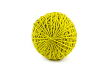 Green Ball of yarn isolated on white