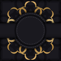 Brochure black with gold vintage pattern