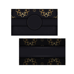 Brochure in black with gold luxury pattern
