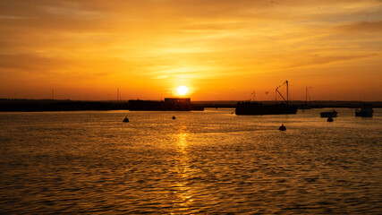 Fototapeta na wymiar Sunset on Mersea Island