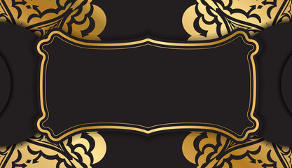Dark color brochure with golden luxury pattern