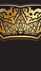 Dark color brochure with golden vintage pattern