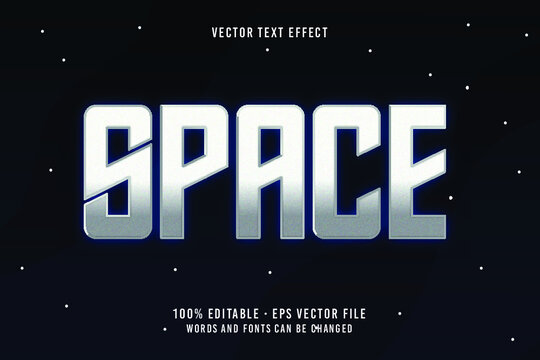 Space text, editable font effect