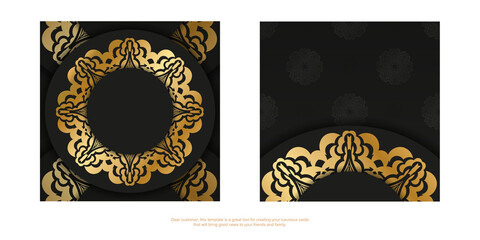 Dark color flyer with gold luxury ornament