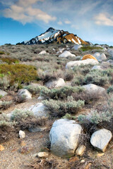 Mt. McGee and boulders, Sierra Nevada, California. - 456259746