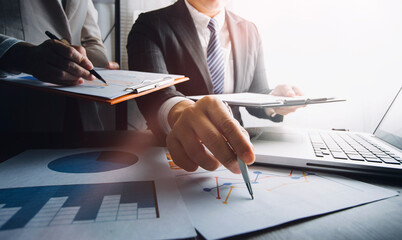 Business Team Investment Entrepreneur Trading discussing and analysis finance market graph stock market trading,stock chart concept