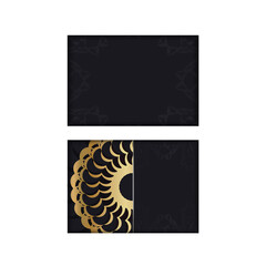 Greeting Brochure in black with gold abstract pattern